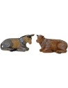 6 cm Set bue e asino in pvc lux Mondo Presepi