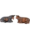 6 cm color Set bue e asino in pvc Mondo Presepi