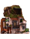 Borgo illuminated with a working mill cm 40x40x65 h.