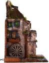 Borgo illuminato con mulino funzionante cm 40x40x65 h. Mondo