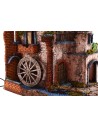 Borgo illuminated with a working mill cm 40x40x65 h.