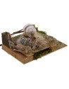 Macina con asino in movimento 20x14x10h cm Mondo Presepi
