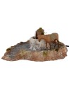 Macina in resina con cavallo in movimento 20x22,5x9 h cm Mondo