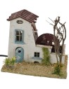 Casale con mulino ad acqua funzionante cm 19x15x15,5 h per