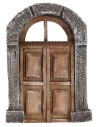 Portone in legno a due battenti con arco per statue cm 12-14 h