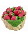 Cestino in vimini con fragole ø 2,5x2 h cm Mondo Presepi