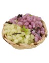 Cesto di vimini con uva assortita in cera ø 4,5-5x2 h cm Mondo
