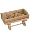 Mangiatoia in legno con fieno cm 8,5x4,8x4,8 h Mondo Presepi