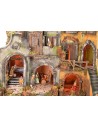 Presepe napoletano illuminato completo di statue Landi con