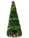 Albero di Natale cm 50 completo di Natività cm 8 con addobbi oro