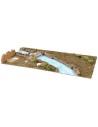 Base in legno per Presepe con fiume cm 76x40 Mondo Presepi