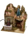 Paesaggio illuminato con mulino funzionante cm 24x21x26 h Mondo