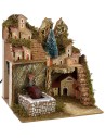 Paesaggio illuminato con mulino funzionante cm 24x21x26 h