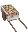 Carro con salumi e formaggi in cera cm 22,5x8,7x7,8 h carro con