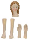Tre set testa, mani, piedi per statue cm 14-15 h accessori