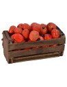 Cassetta in legno con mele cm 4,8x2,9x3 h altezza, statue