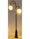Lampione da strada 8 cm con doppia lampada a led 3V luce calda