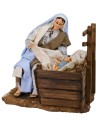 Maria con culla e bambino serie 30 cm Pigini