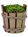 Tinozza in legno con olive cm ø 3x3 h altezza, legno, statue