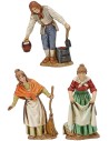 Set 3 statue affacciate 10 cm Landi Moranduzzo Mondo Presepi