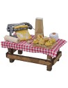 Tavolo con pasta fresca cm 9,8x5,6x4 h Mondo Presepi