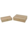 Set due scatole rettangolari in legno Mondo Presepi