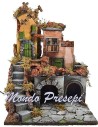 Presepe con borgo illuminato e mulino 30x30x40 h. Mondo Presepi