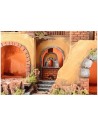 Borgo presepe illuminato con fuoco funzionante cm 50,5x40,5x46