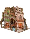 Presepe napoletano illuminato completo di statue Landi con