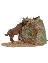Capra marrone che mangia serie 30 cm in movimento per statue di