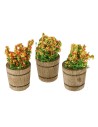 Set 3 vasi in legno con fiori per presepe ø 1,5 cm vasi, legno