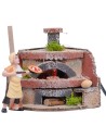 Forno per fornaio con luce effetto fuoco cm 12x11x12,5 h per