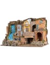 Presepe colorato con luci e cascata 80x50x52h per presepe Mondo