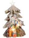 Natività in blocco a forma di albero di natale con stella