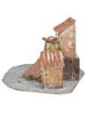 Gruppo di case in resina con scalinata per presepe Mondo Presepi