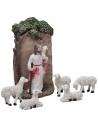 Gesù con pecorelle 10 cm in resina statuine pasquali per