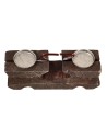 Bilancia in legno con piattini in metallo, cm 5x1,5x2,4 h per