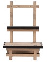 Bancarella in legno chiaro con doppio ripiano cm 10,5x5,5x14,5
