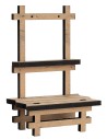 Bancarella in legno chiaro con doppio ripiano cm 10,5x5,5x14,5